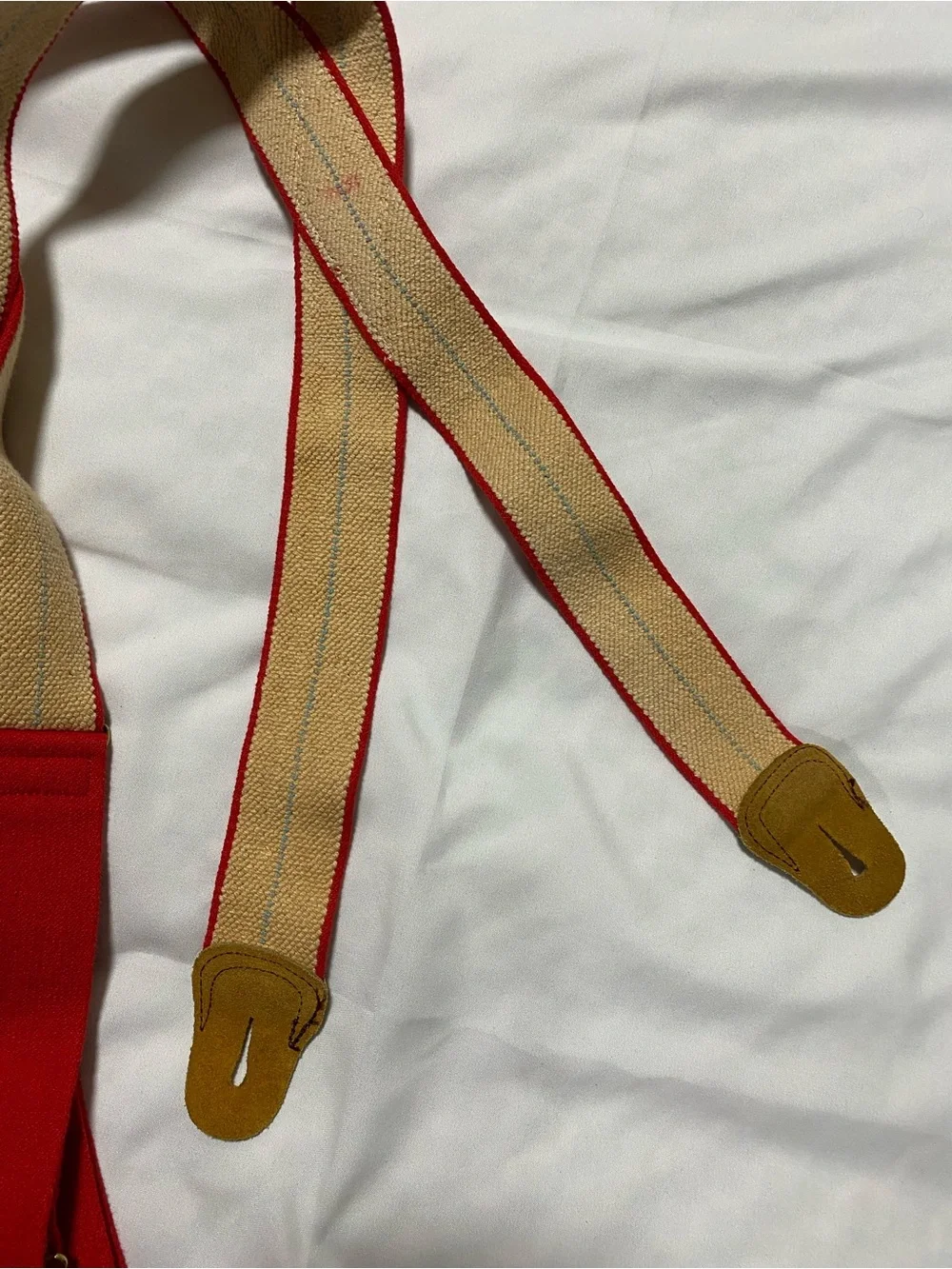 L.L. Bean Vintage Red Suspenders with Brass Clip